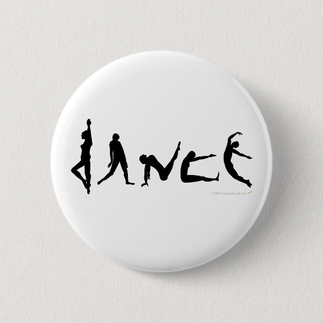Tanz-Tanzen-Silhouette-Entwurf Button (Vorderseite)
