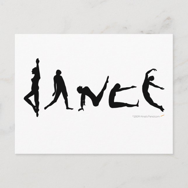 Tanz-Tanzen-Silhouette-Entwurf Postkarte (Vorderseite)