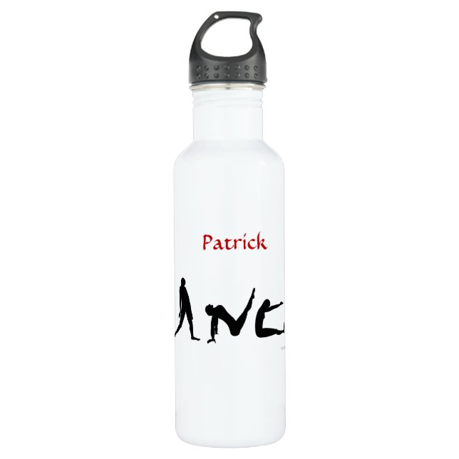 Tanz-Tanzen-Silhouette-individueller Name Trinkflasche (Vorderseite)