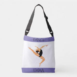 Tanz-Tasche, personalisierter Name. Doppeltes Tragetaschen Mit Langen Trägern