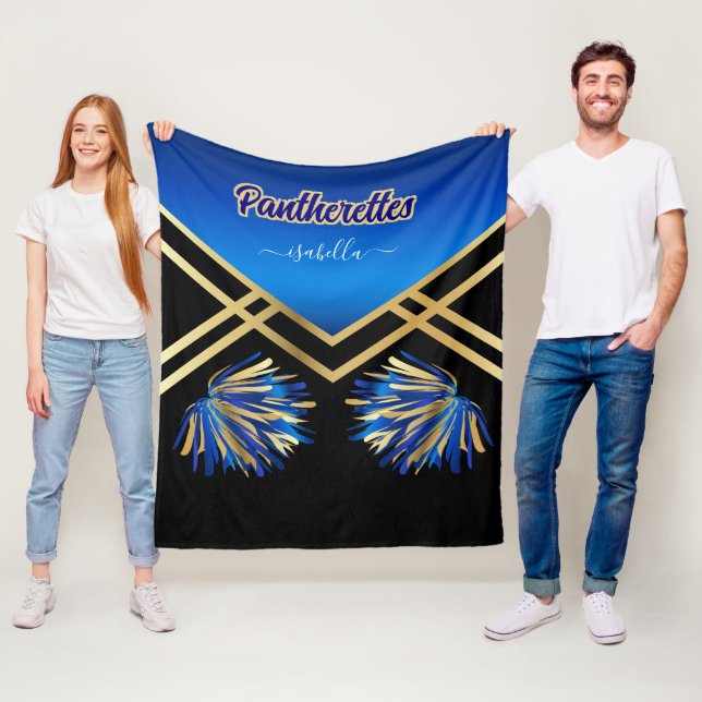 Tanz Team Black, Royal Blue und Gold Fleecedecke (Beispiel)