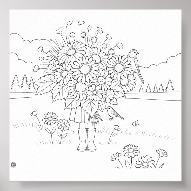 Tanz. Träume. Wander. Blüte. Farbenpflaster Poster (Vorne)