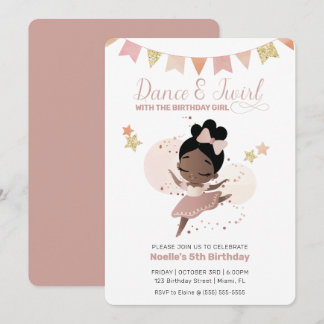 Tanz & Twirl, Prinzessin Ballerina Geburtstag Einladung