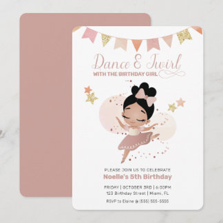 Tanz & Twirl, Prinzessin Ballerina Geburtstag Einladung