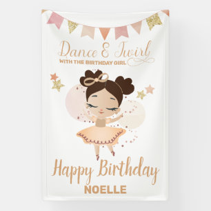 Tanz & Twirl, Prinzessin Ballerina w/Bow Geburtsta Banner