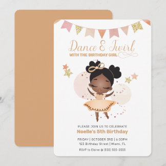 Tanz & Twirl, Prinzessin Ballerina w/Bow Geburtsta Einladung