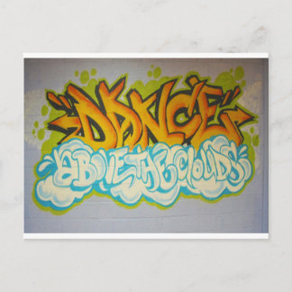 Tanz über den Wolken Graffiti Postkarte