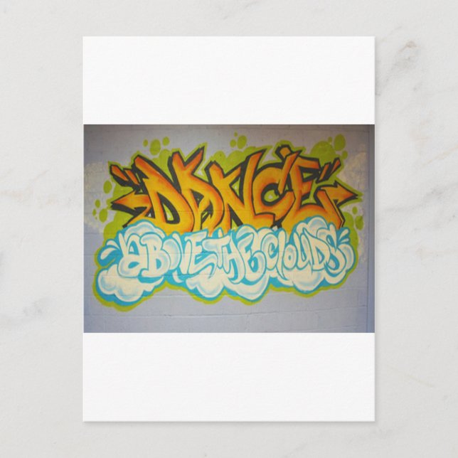 Tanz über den Wolken Graffiti Postkarte (Vorderseite)