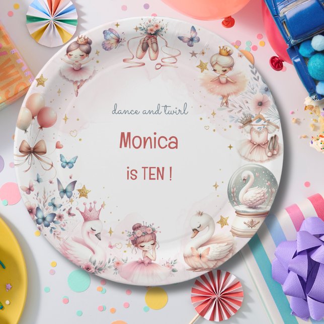Tanz und niedliche Ballerina Ballett Kind Geburtst Pappteller (Von Creator hochgeladen)