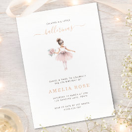 Tanz und Twirl Ballerina Geburtstag Einfaches Eleg Einladung