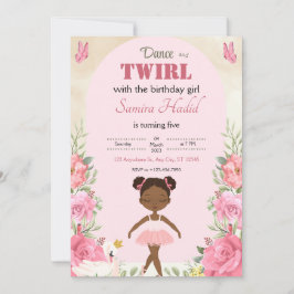 Tanz und Twirl hübsch Ballerina Blumen Einladung