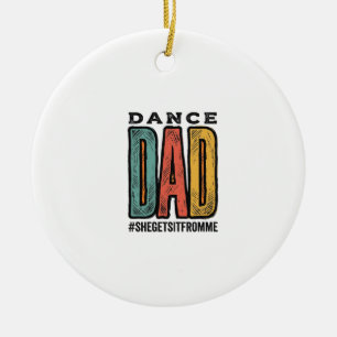 Tanz-Vater Vintage-Typografie-Shirt-Design_1 Keramik Ornament