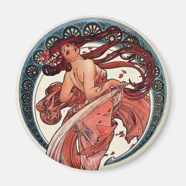 Tanz von Alfons Mucha 1898 Magnet (Vorne)