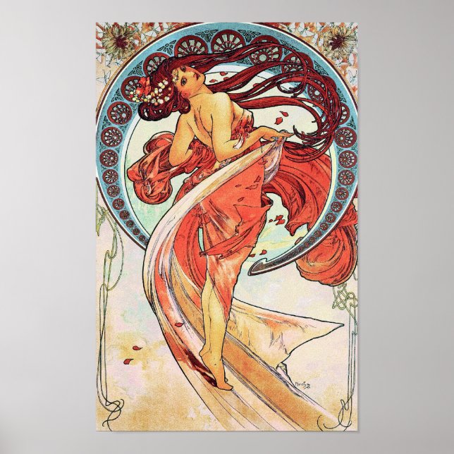 Tanz von Alphonse Mucha Poster (Vorne)