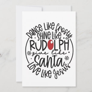 Tanz wie Frosty Shine wie Rudolph Weihnachten Einladung