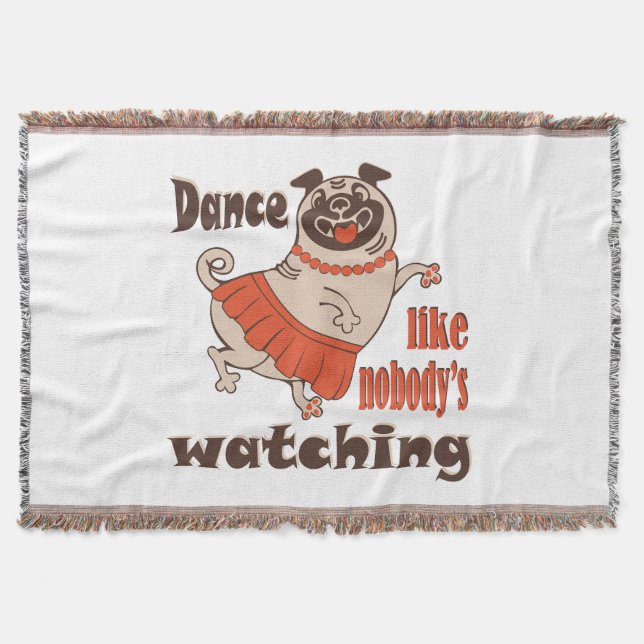 Tanz wie niemand sieht gürteligen Mops Hund zu Decke (Vorderseite)