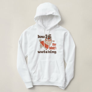 Tanz wie niemand sieht gürteligen Mops Hund zu Hoodie