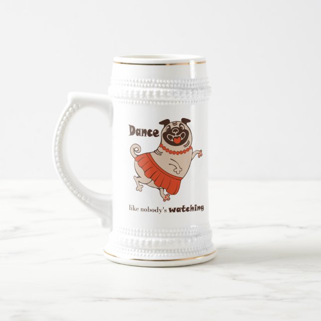 Tanz wie niemand sieht Mops Girl zu Bierglas (Links)