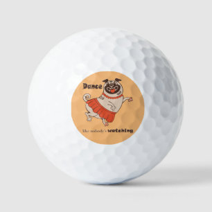 Tanz wie niemand sieht Mops Girl zu Golfball