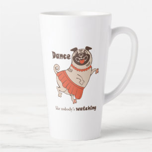 Tanz wie niemand sieht Mops Girl zu Milchtasse