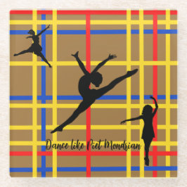 Tanz wie Piet Mondrian Moderne Kunst Glasuntersetzer