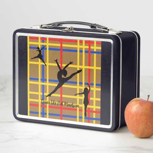 Tanz wie Piet Mondrian Moderne Kunst Metall Brotdose (Beispiel)