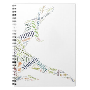 Tanz-Word-Wolke Notizblock