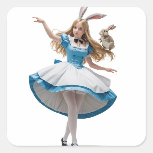 TanzAlice Quadratischer Aufkleber