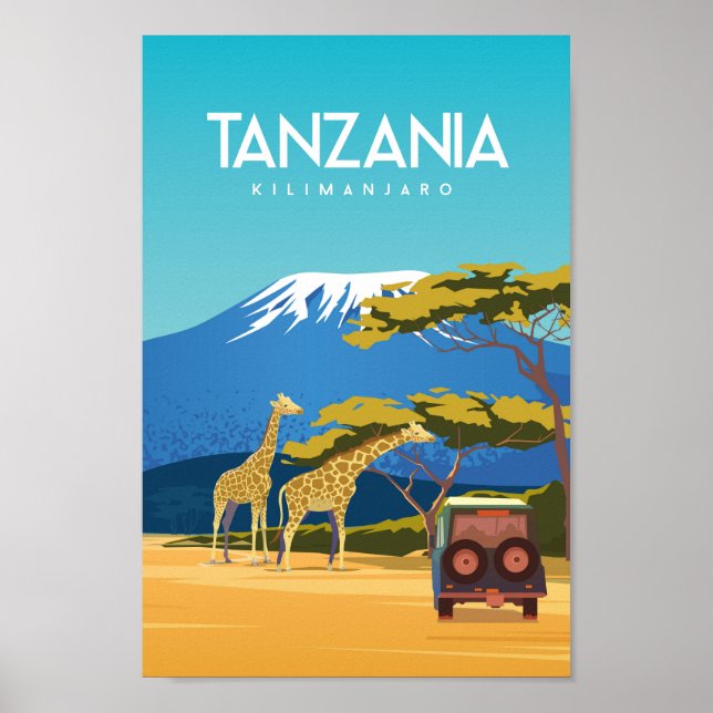 Tanzania safari travel poster africa (Vorne)