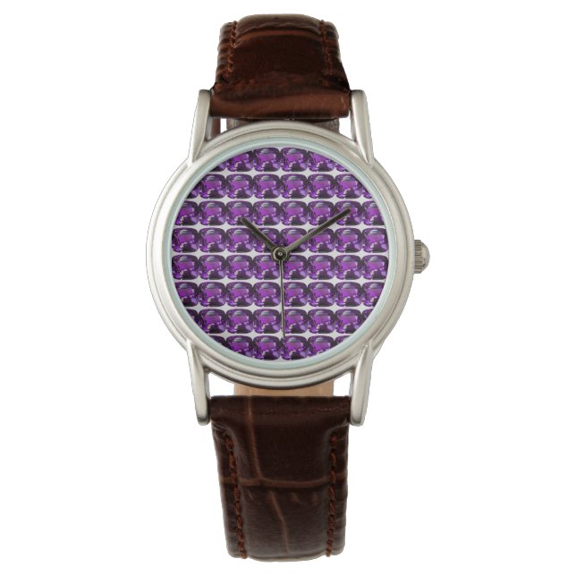 Tanzanite Gemstone Lila Armbanduhr (Vorderseite)