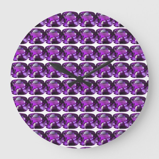 Tanzanite Gemstone Lila Große Wanduhr (Vorderseite)