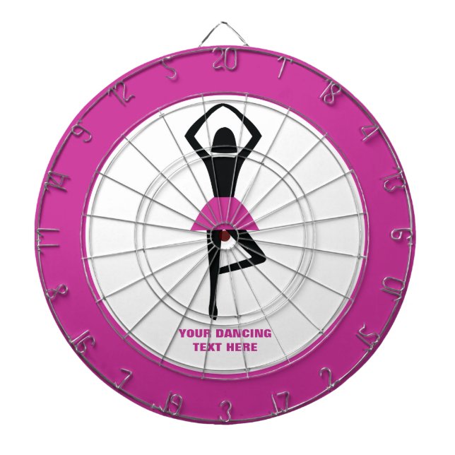 Tanzballerina, schwarz, heißrosa, Brauch Dartscheibe (vorne)