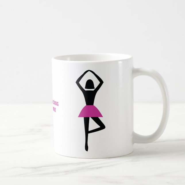 Tanzballerina, schwarz, heißrosa, Brauch Kaffeetasse (Rechts)