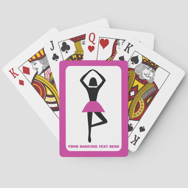 Tanzballerina, schwarz, heißrosa, Brauch Spielkarten (Rückseite)