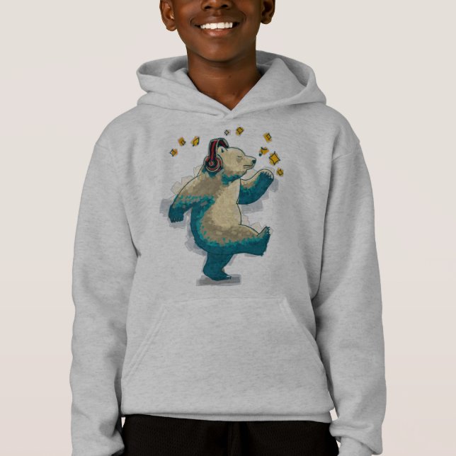 Tanzbär mit Kopfhörern Hoodie (Vorderseite)