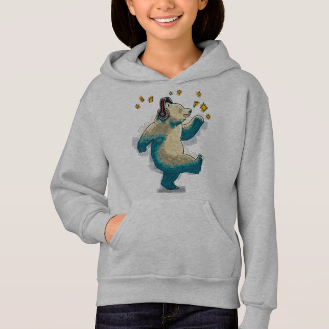 Tanzbär mit Kopfhörern Hoodie (Vorderseite)