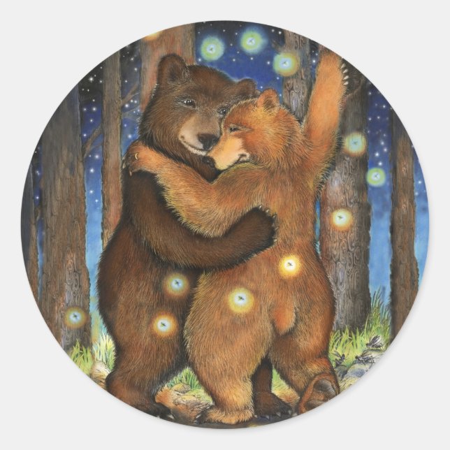Tanzbär Runder Aufkleber (Vorderseite)