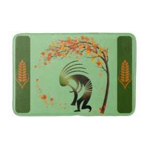 Tanzbaum Herbstlaubs Flute Kokopelli Badematte