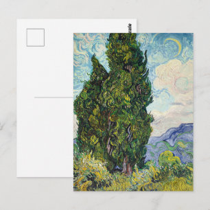 Tanzbäume unter lebendigem Himmel, van Gogh Cypres Postkarte