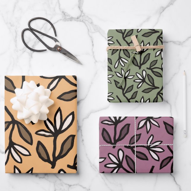 Tanzblätter für Floral Symphony Wrapping Paper She Geschenkpapier Set (Vorderseite)
