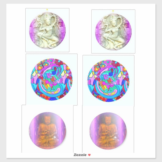 Tanzdakini, Buddha, Hippie-Liebe Aufkleber (Blatt)