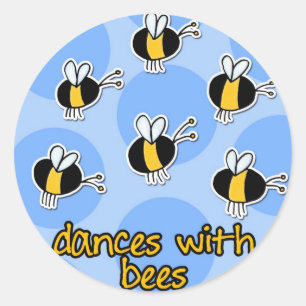 Tänze mit Bienen Runder Aufkleber