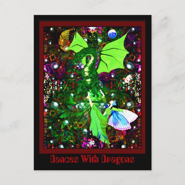 Tänze mit Drachen Postkarte (Vorderseite)