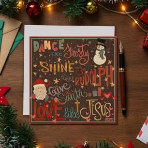 Tanze wie Frosty Zitat Inspirierende Weihnachtskar Feiertagskarte
