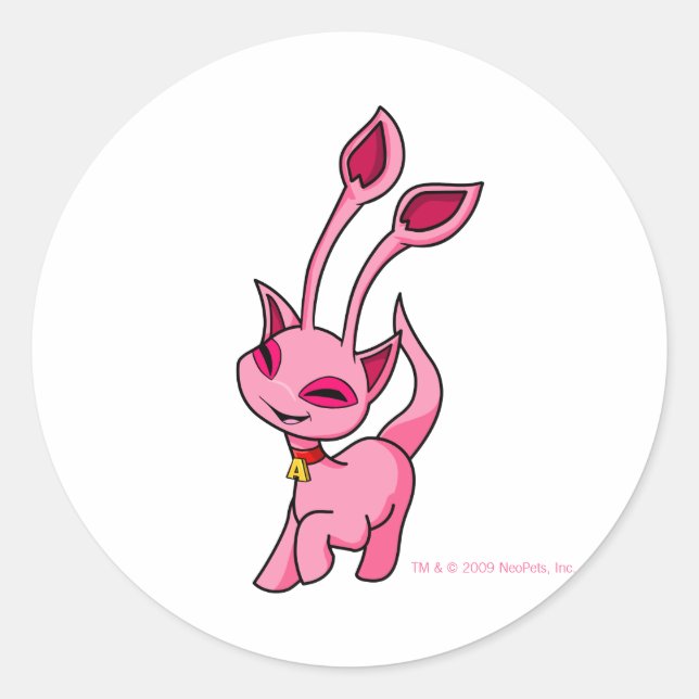 Tänzelndes rosa Aisha Runder Aufkleber (Vorderseite)