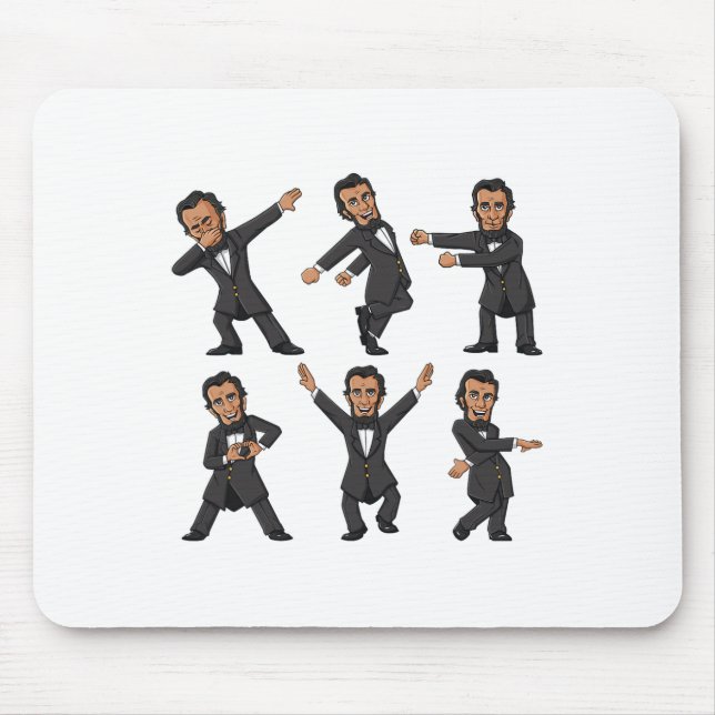 Tanzen Abraham Lincoln 4. Juli Jungs Mädchen Kind Mousepad (Vorne)