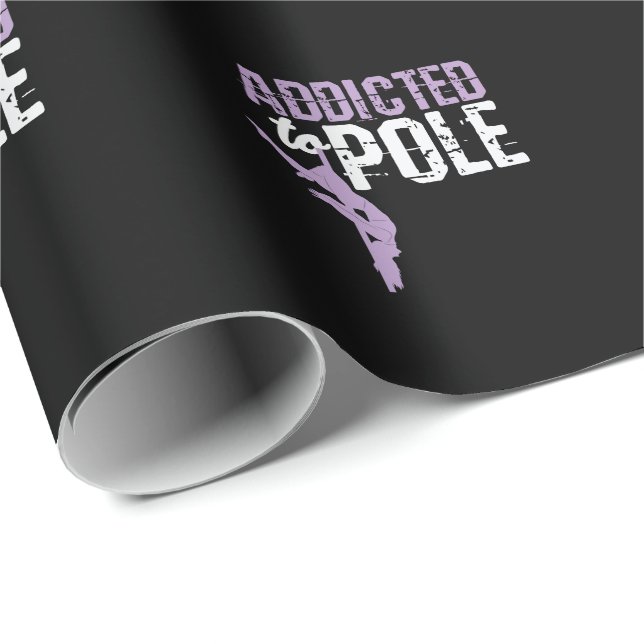 Tanzen "Addicted to Pole" Geschenkpapier (Rolleneckpunkt)