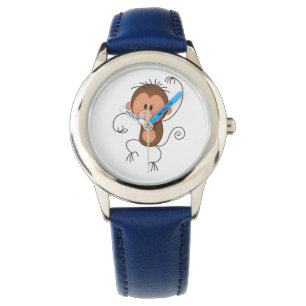 Tanzen-Affe scherzt Nackenbands- mit Halterunguhr Armbanduhr