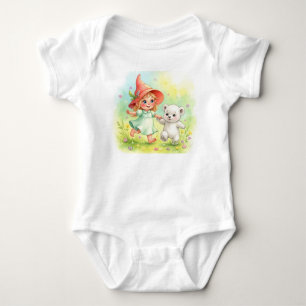 Tanzen auf dem Rasen, Wasserfarbe von Natasha Us Baby Strampler