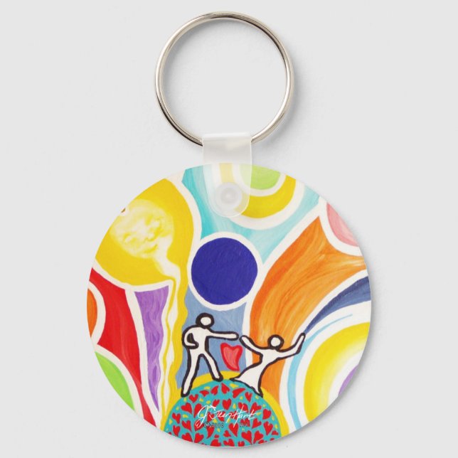 Tanzen auf Mondbalken Schlüsselanhänger (Vorderseite)